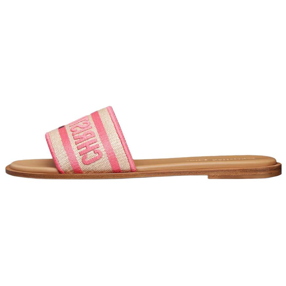 DIOR Dway Round Toe Open-Toe Slide Sandals Women's Pink