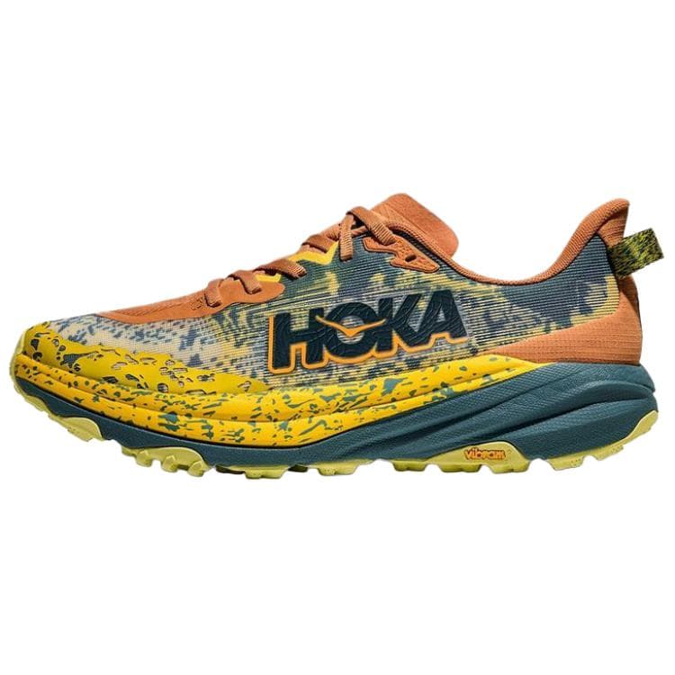 HOKA ONE ONE Speedgoat 6 Versatile Comfort Cushioning Wear-Resistant Responsive Low-Top Running Shoes Men's Yellow-Orange