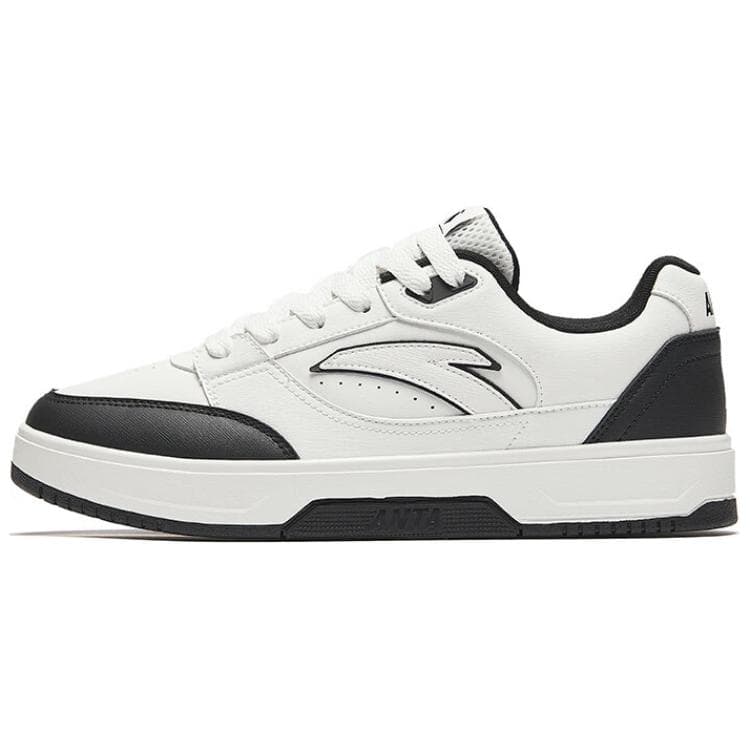 Anta BASIC BASIC Slip-Resistant Cushioning Wear-Resistant Low-Top Skateboard Shoes Men's White Black