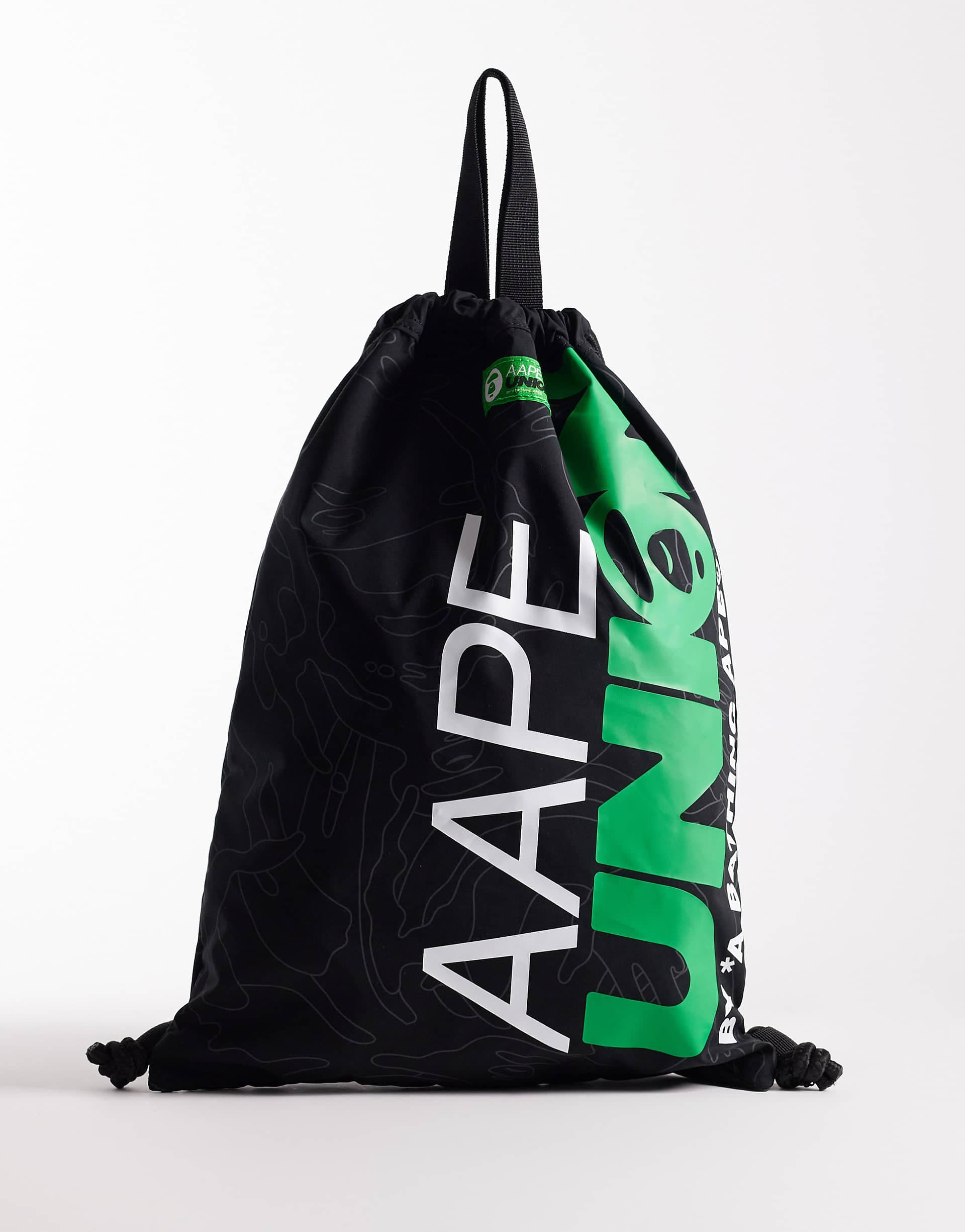 Aape by A Bathing Ape logo drawstring bag in black