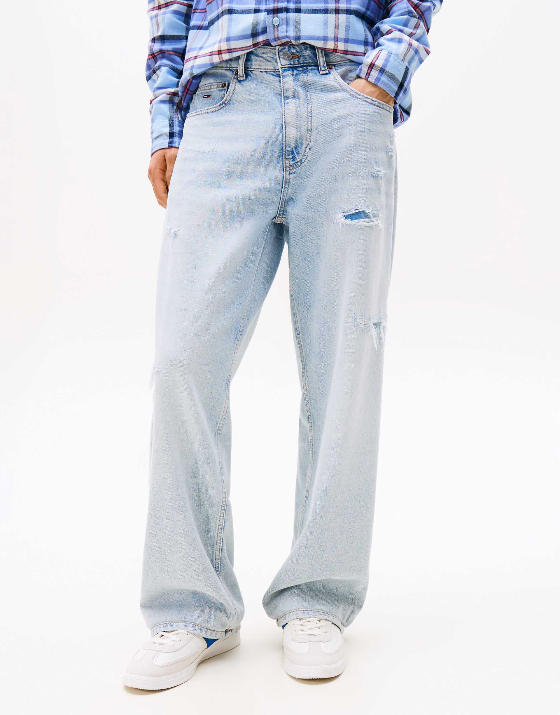 Tommy Jeans Jamie loose straight leg ripped jeans in light wash