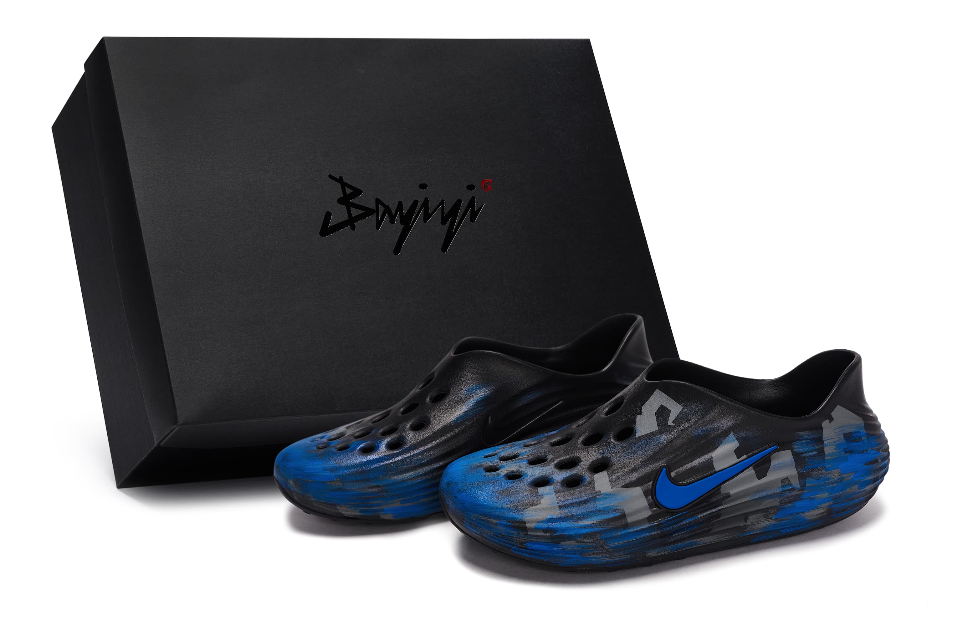 Nike Custom ReactX Rejuven8 811 Made 'Abyssal Turbulence' Cthulhu Myth Abstract Special Box Clogs Unisex Black Blue