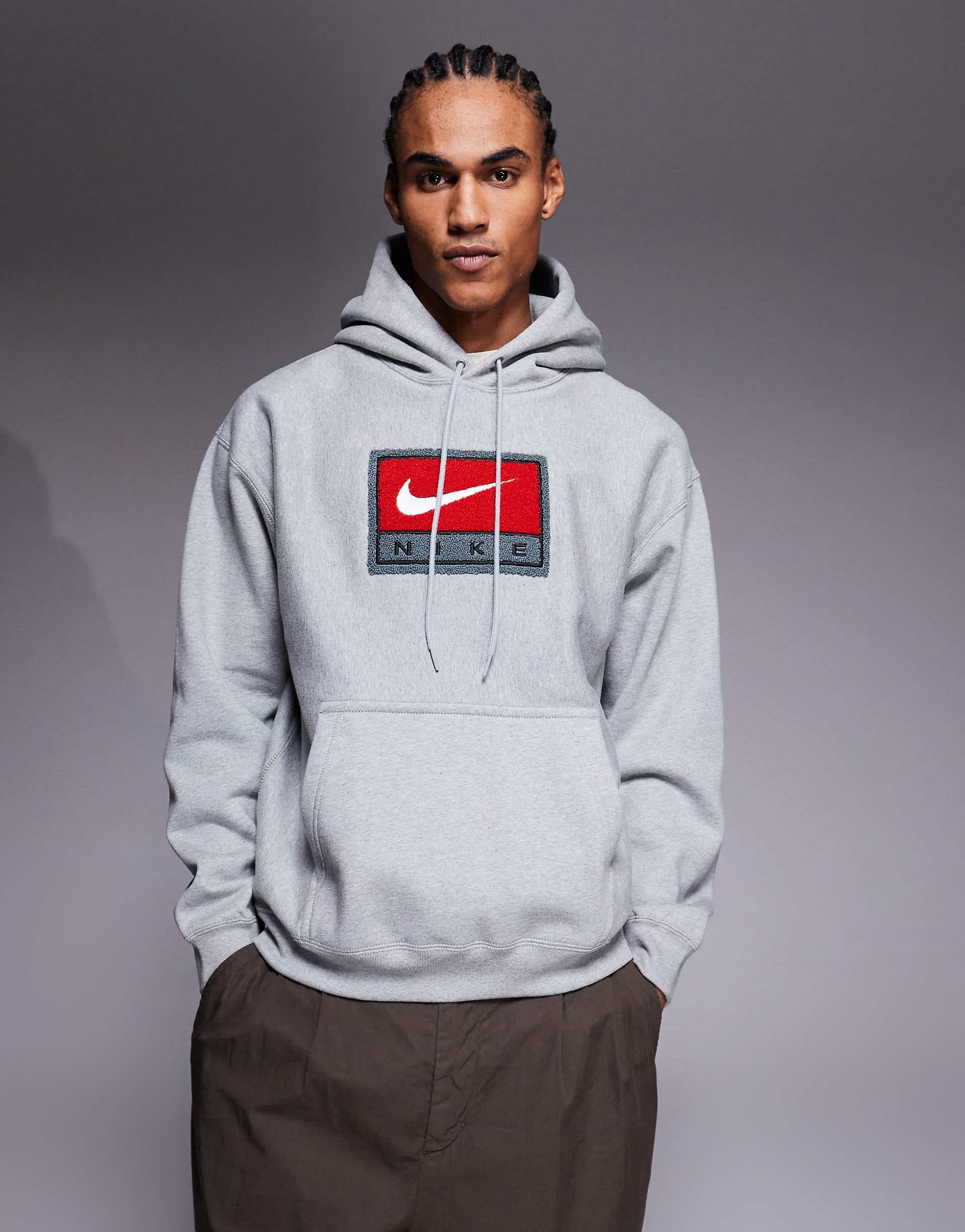 Nike Solo Swoosh hoodie in gray