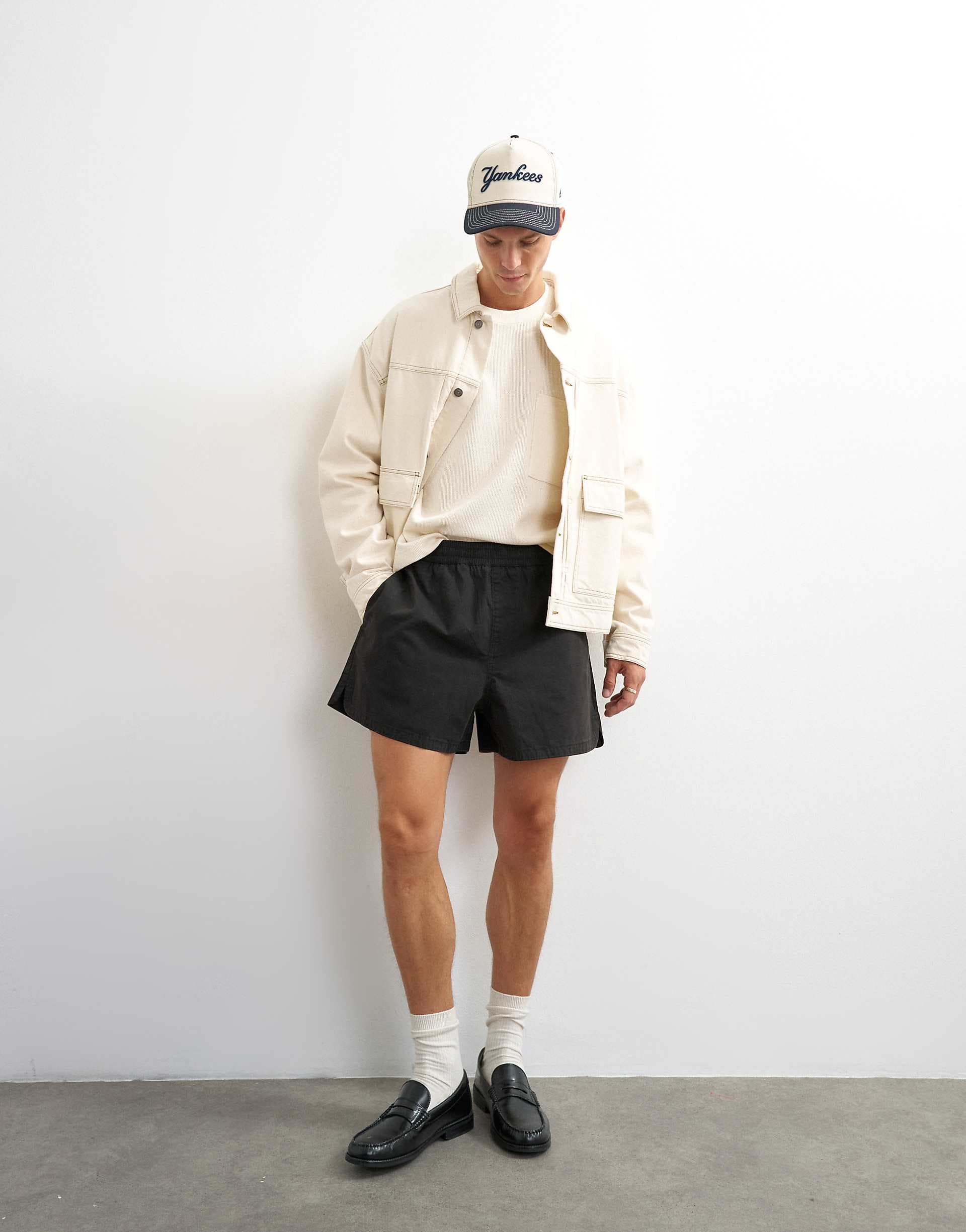 Topman micro fit shorts in black