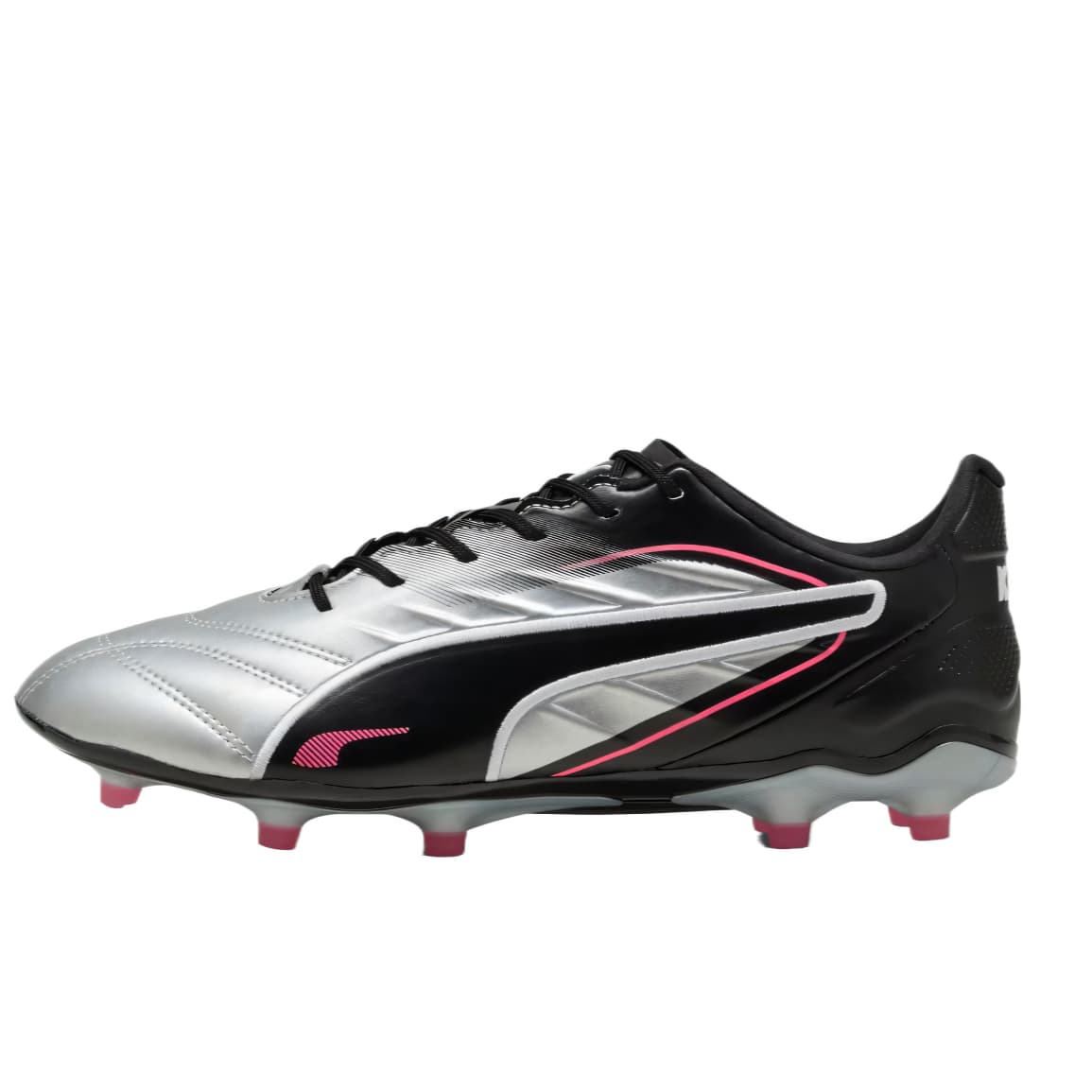 PUMA KING PRO FG/AG Versatile Comfortable Trendy FG Football Cleats Unisex Silver Black