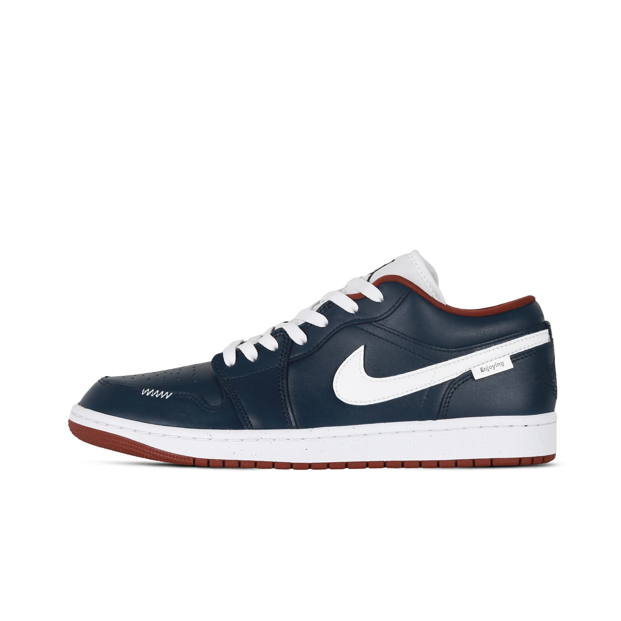 Custom Sneakers Jordan Air Jordan 1 Explorer Leather High-End Simple Outdoor Casual Wear Cushioned Wear-Resistant Supportive Low-Top Retro Basketball Shoes Unisex Blue