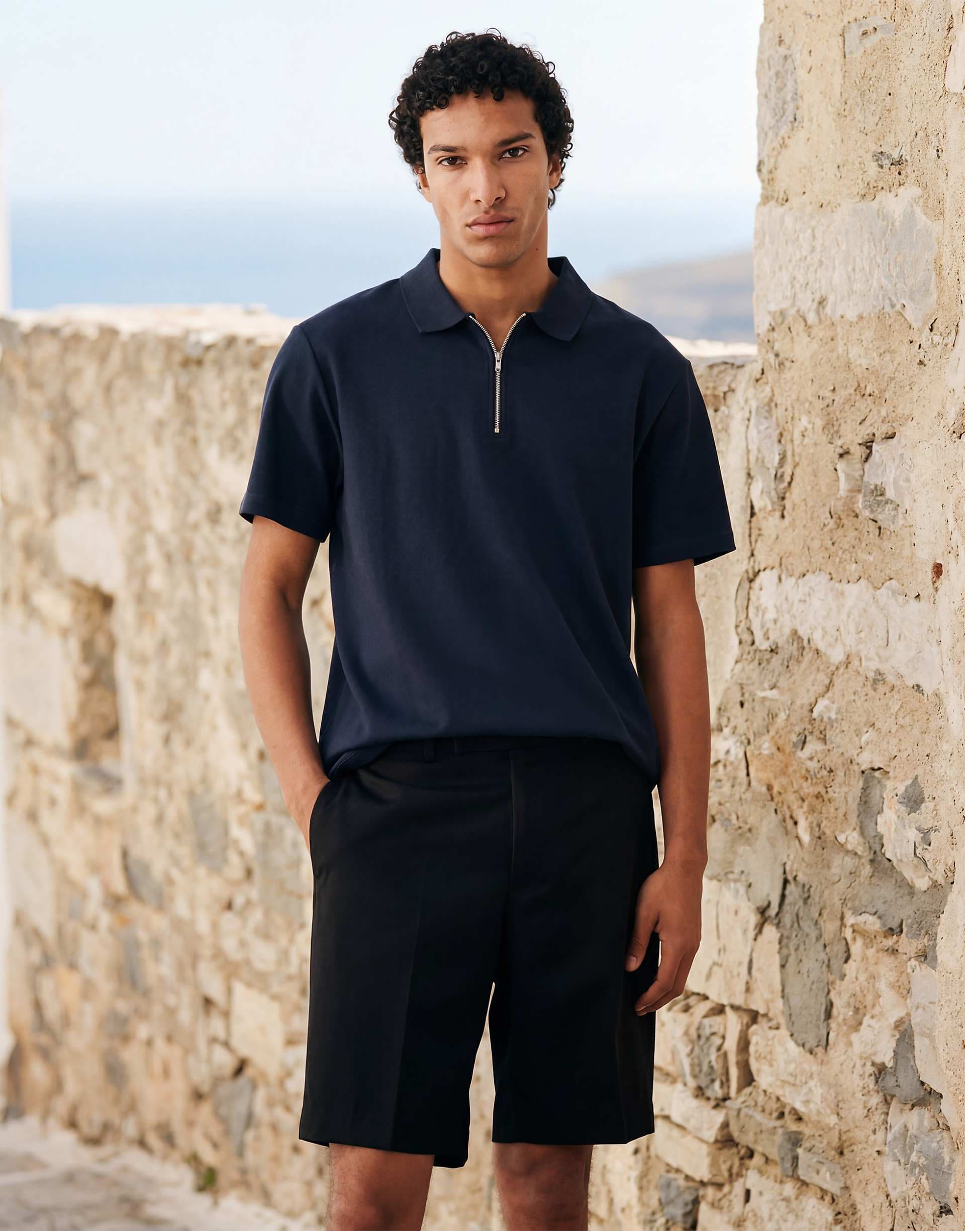 ASOS DESIGN tailored regular shorts in black