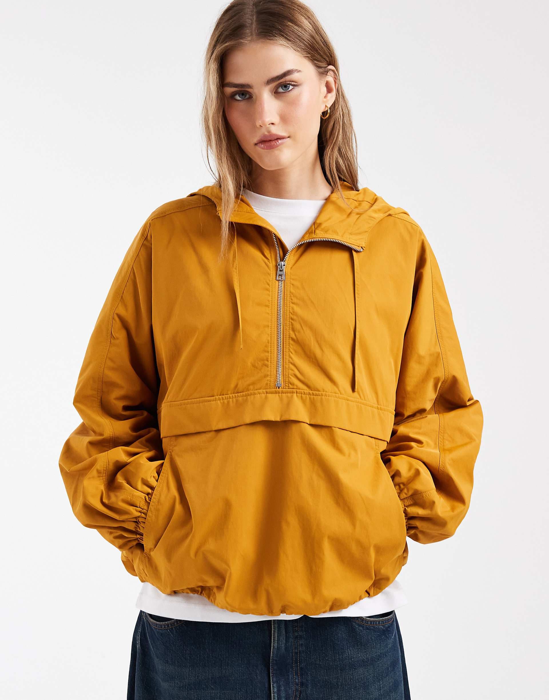 & Other Stories pure nylon short jacket in dark yellow