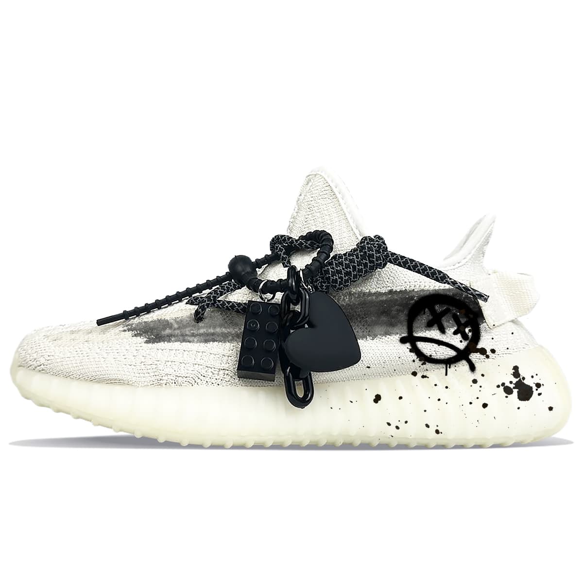 Adidas Originals Yeezy Boost 350 V2 Low Top Casual Shoes Unisex Black White