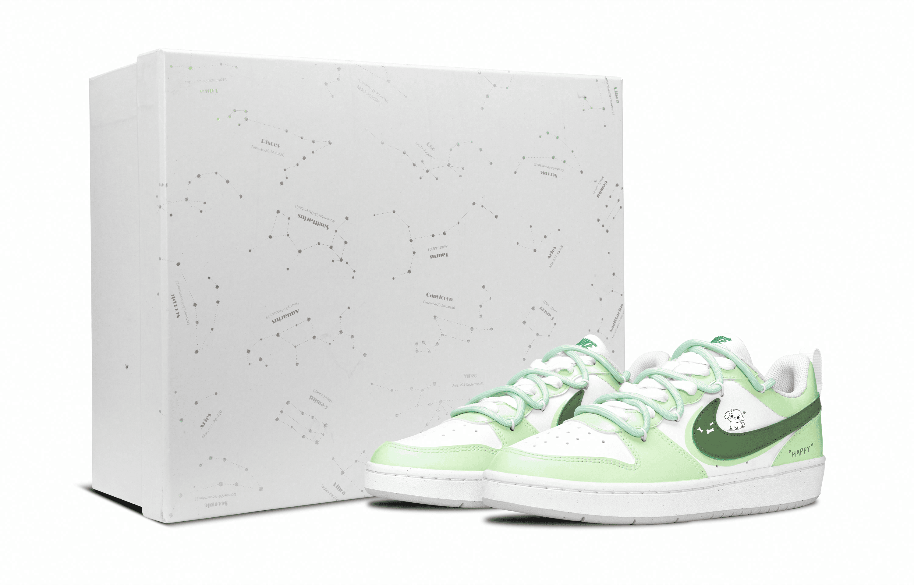 Nike Court Borough Anti-Slip Wear-Resistant Low-Top Skateboard Shoes Women's Light Green