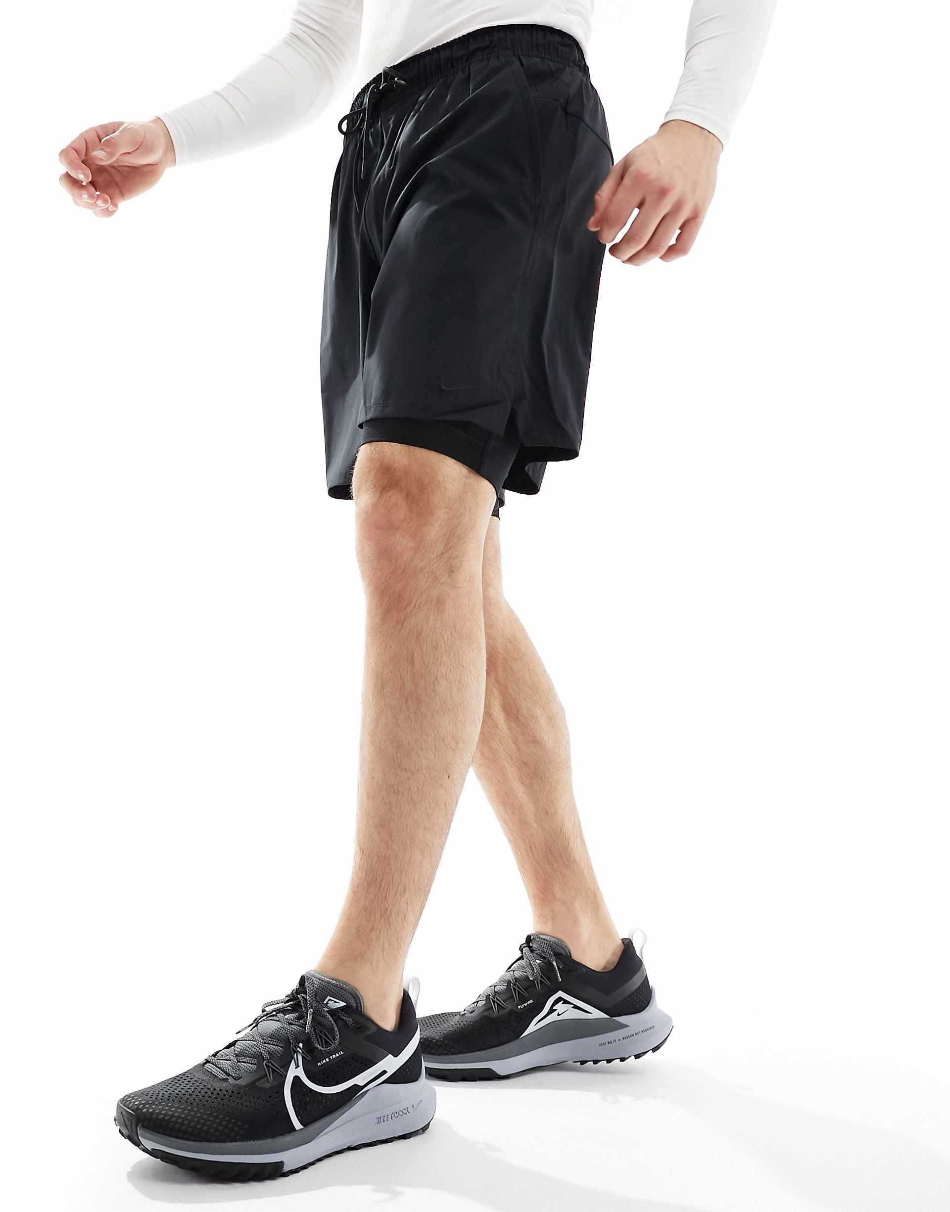 Nike Training Dri-FIT Unlimited woven 7in 2 in 1 shorts in black