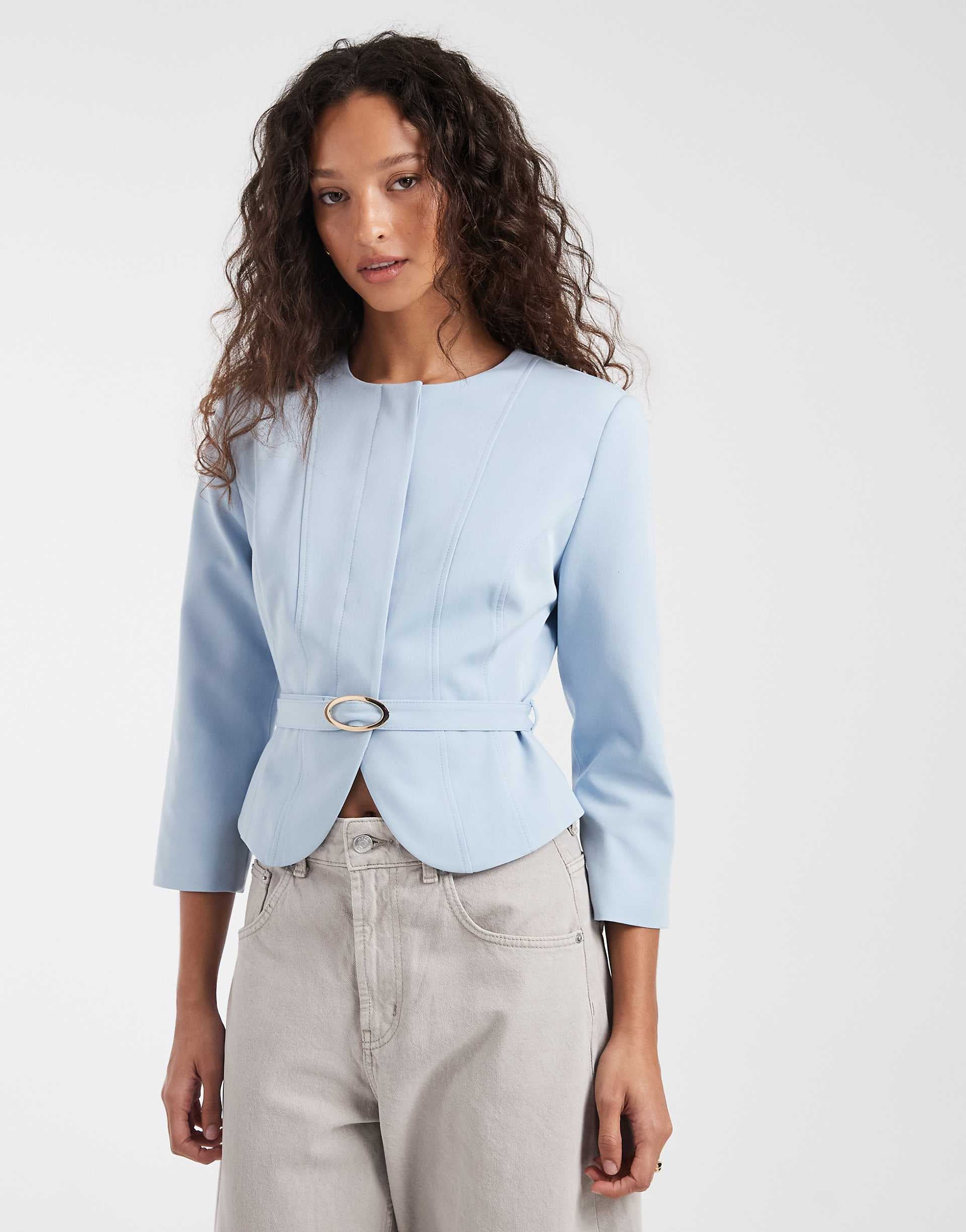 ASOS DESIGN neat fit rounded shoulder blazer