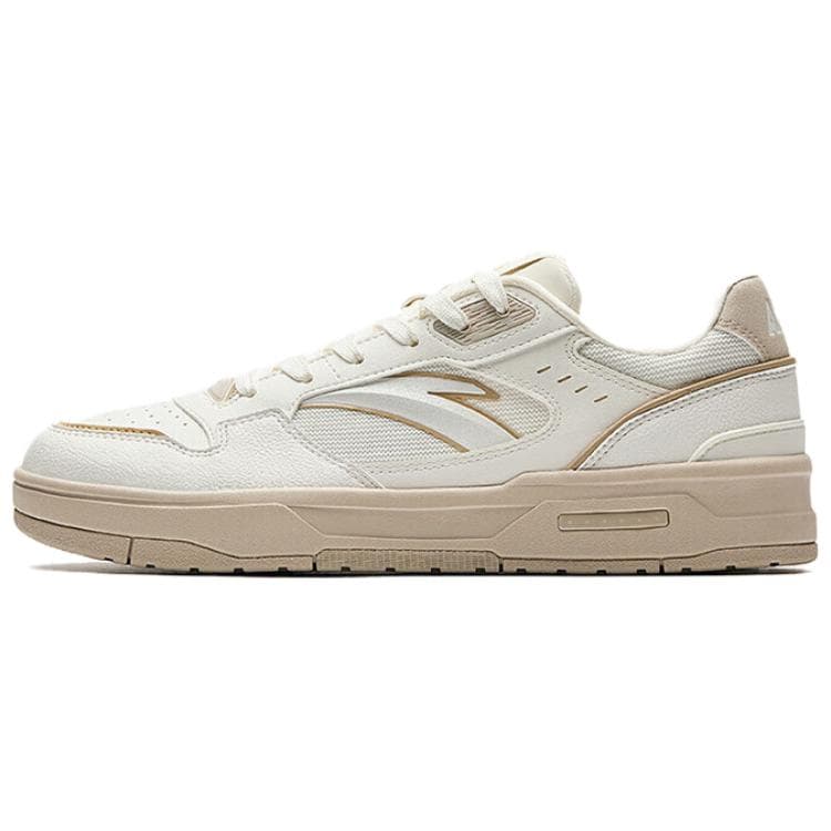 Anta 'Blaze 1.0' Comfortable Fashion Anti-Slip Wear-Resistant Supportive Low-Top Skate Shoes Men's White Brown