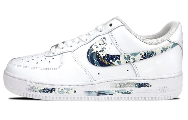 Nike Air Force 1 Skateboard Shoes Women's Low-Top White Blue