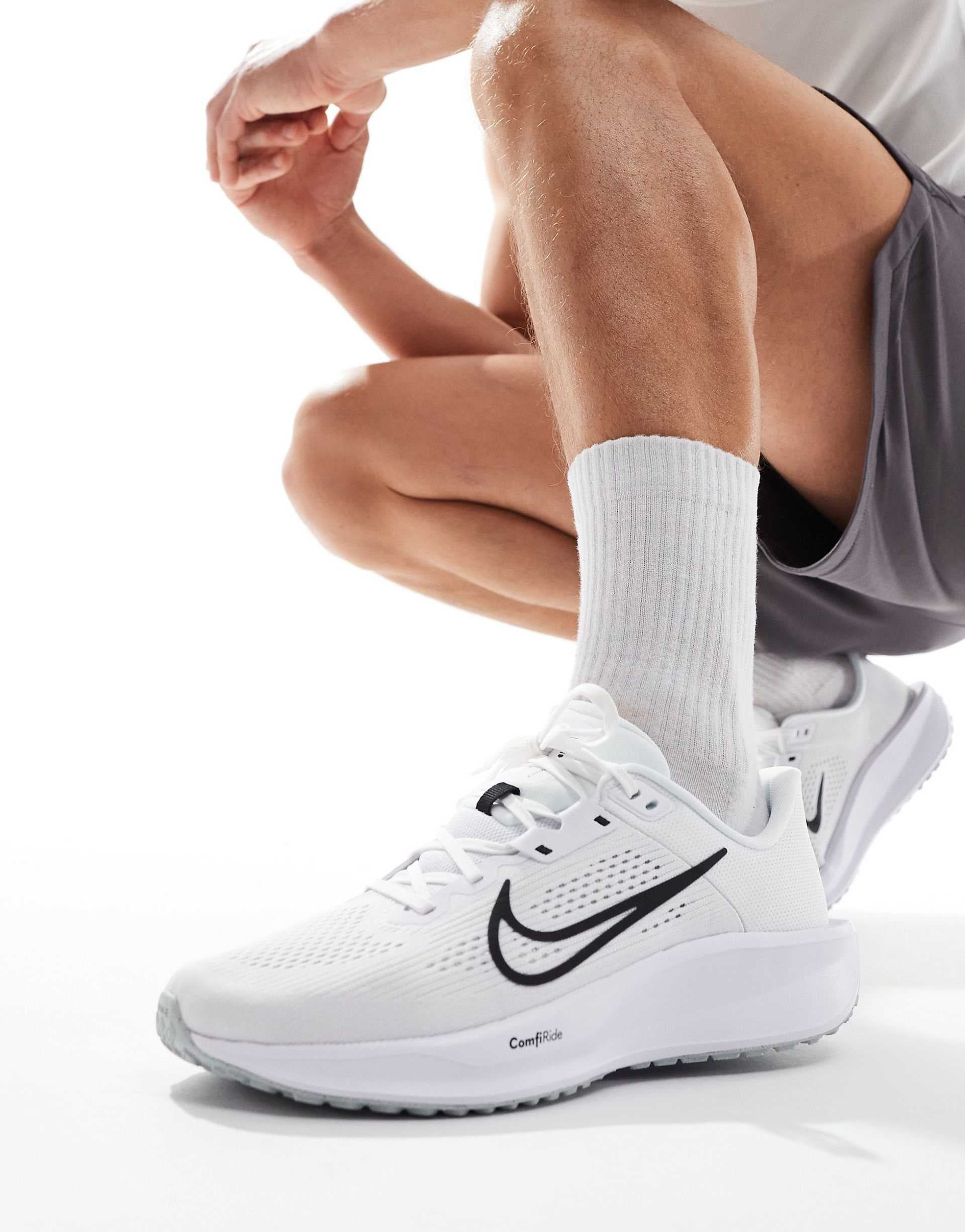 Nike Running Quest 6 sneakers in white and black