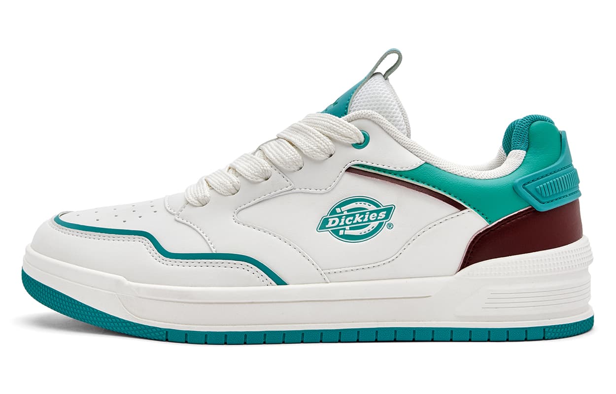 Dickies Synthetic Leather Simple Fashion Comfortable Versatile Low-Top Skate Shoes Men's White Lake Blue