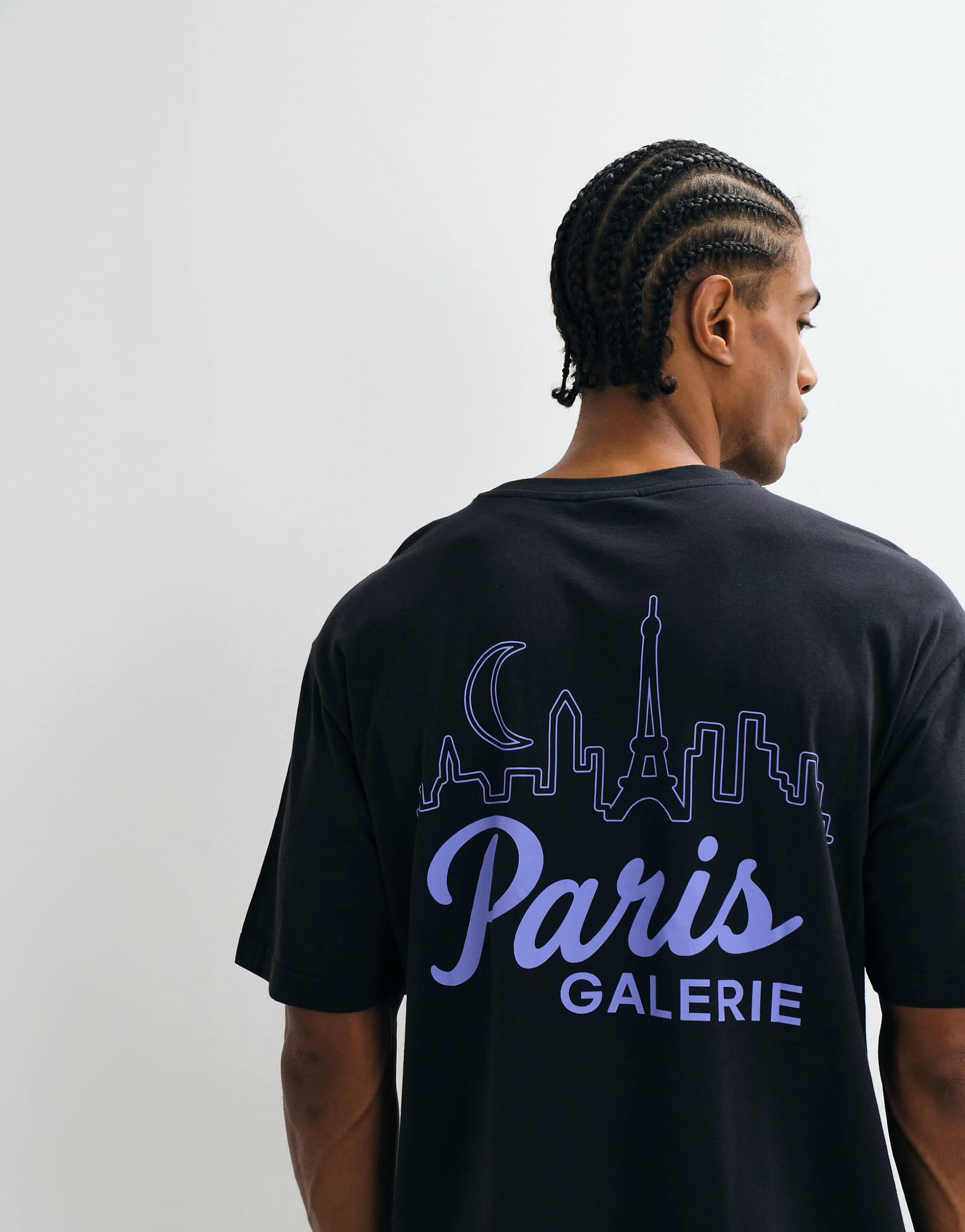 ONLY & SONS oversized fit T-shirt with Paris back print in black