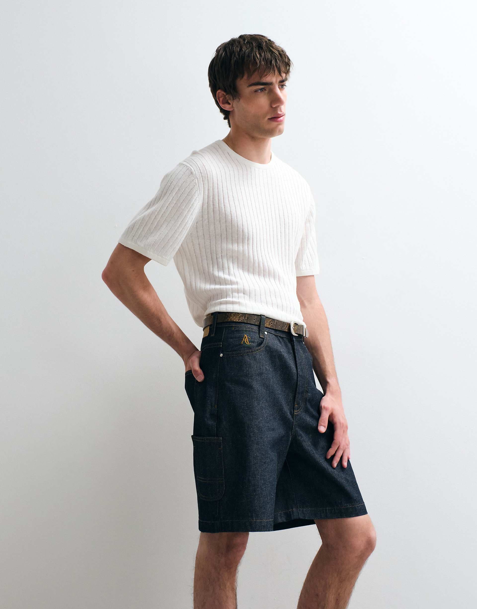 ASOS COLLECTIVE wide leg denim shorts in indigo