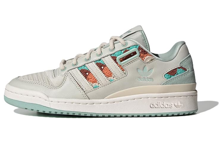 Adidas Forum Low Shoes Grey White Light Blue Women's