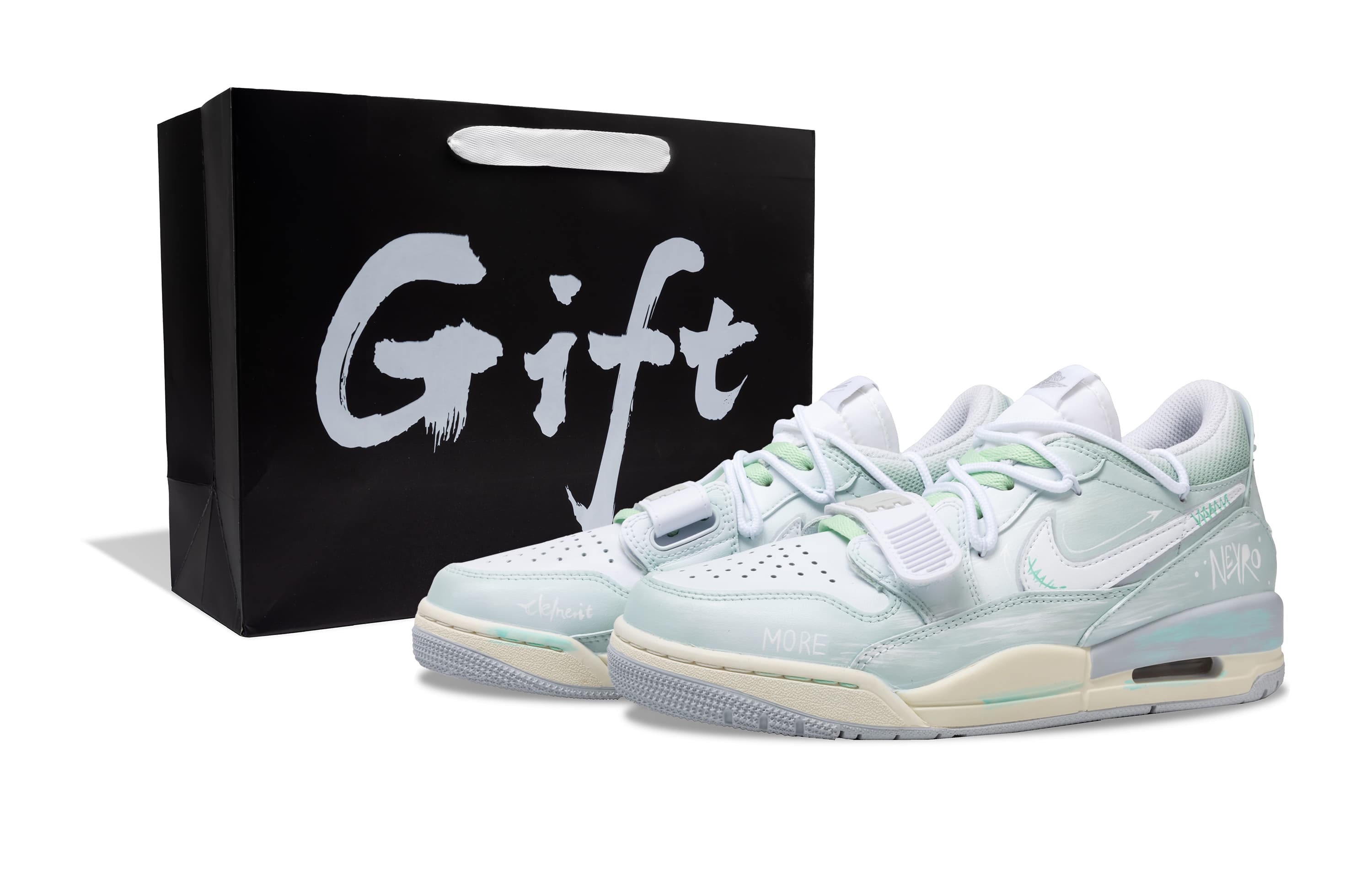 Jordan Legacy 312 Jade Reflection Breeze Shopping Bag Wear-Resistant Low-Top Vintage Basketball Shoes Men's White Green