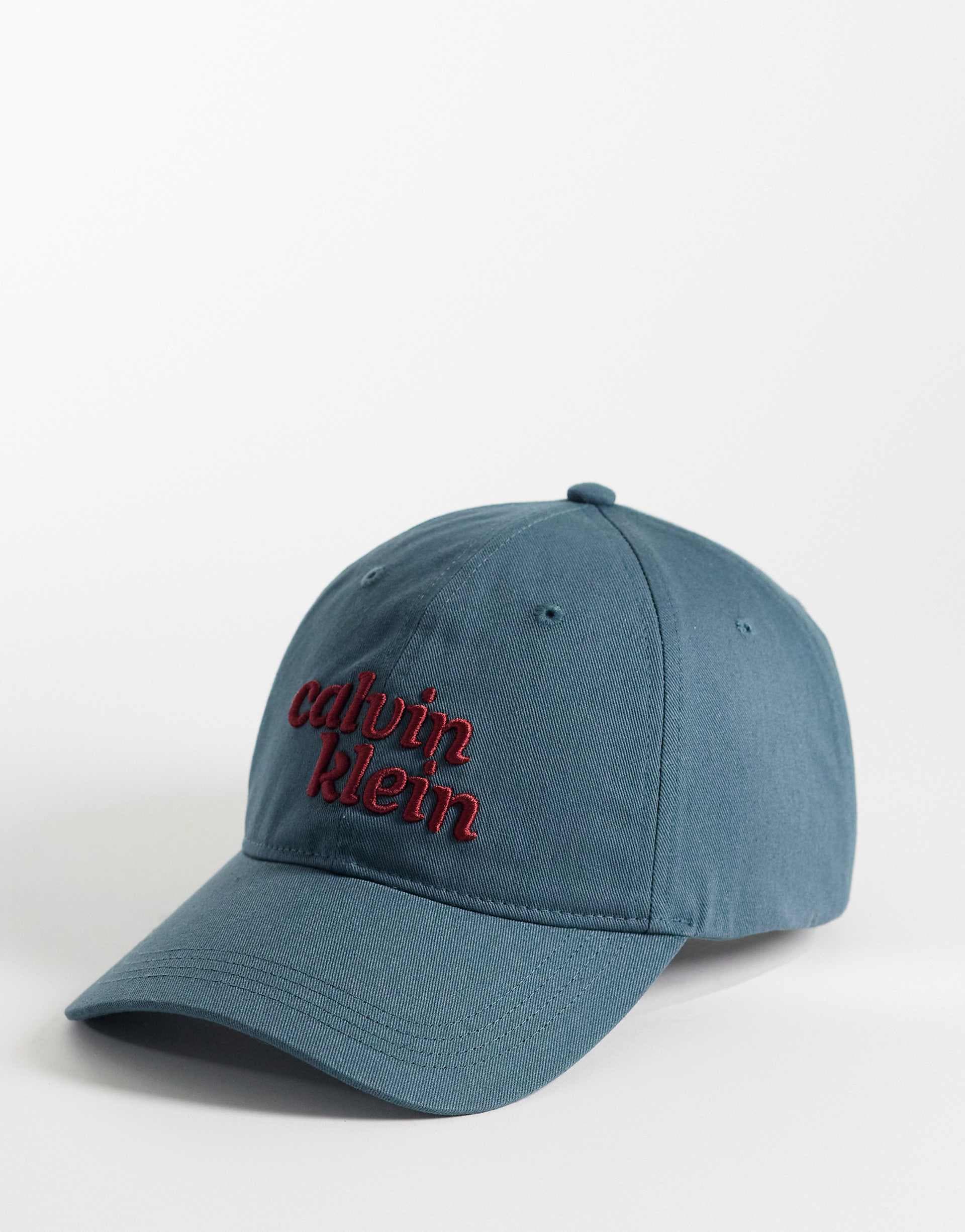Calvin Klein Jeans logo graphic cap in charcoal