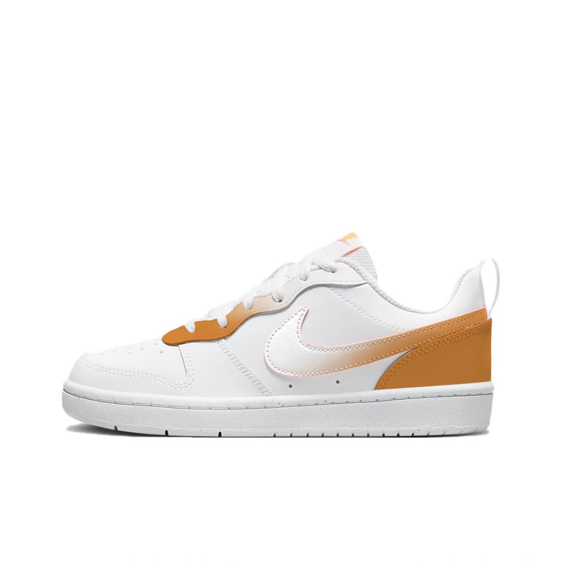 Nike Court Borough Rainbow Girlish Warm Orange Low-Top Skateboard Shoes Women's White Orange