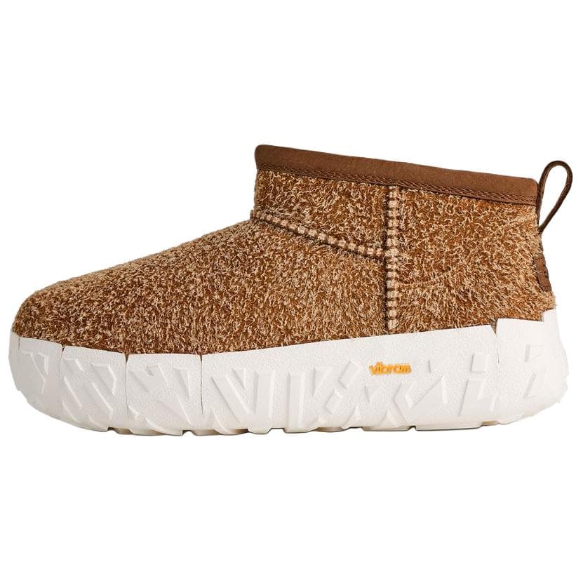 UGG CLASSIC ULTRA MINI Wrap Tech Cow Split Leather Warm Tech Rubber Fashion Slip-On Snow Boots Men's Chestnut