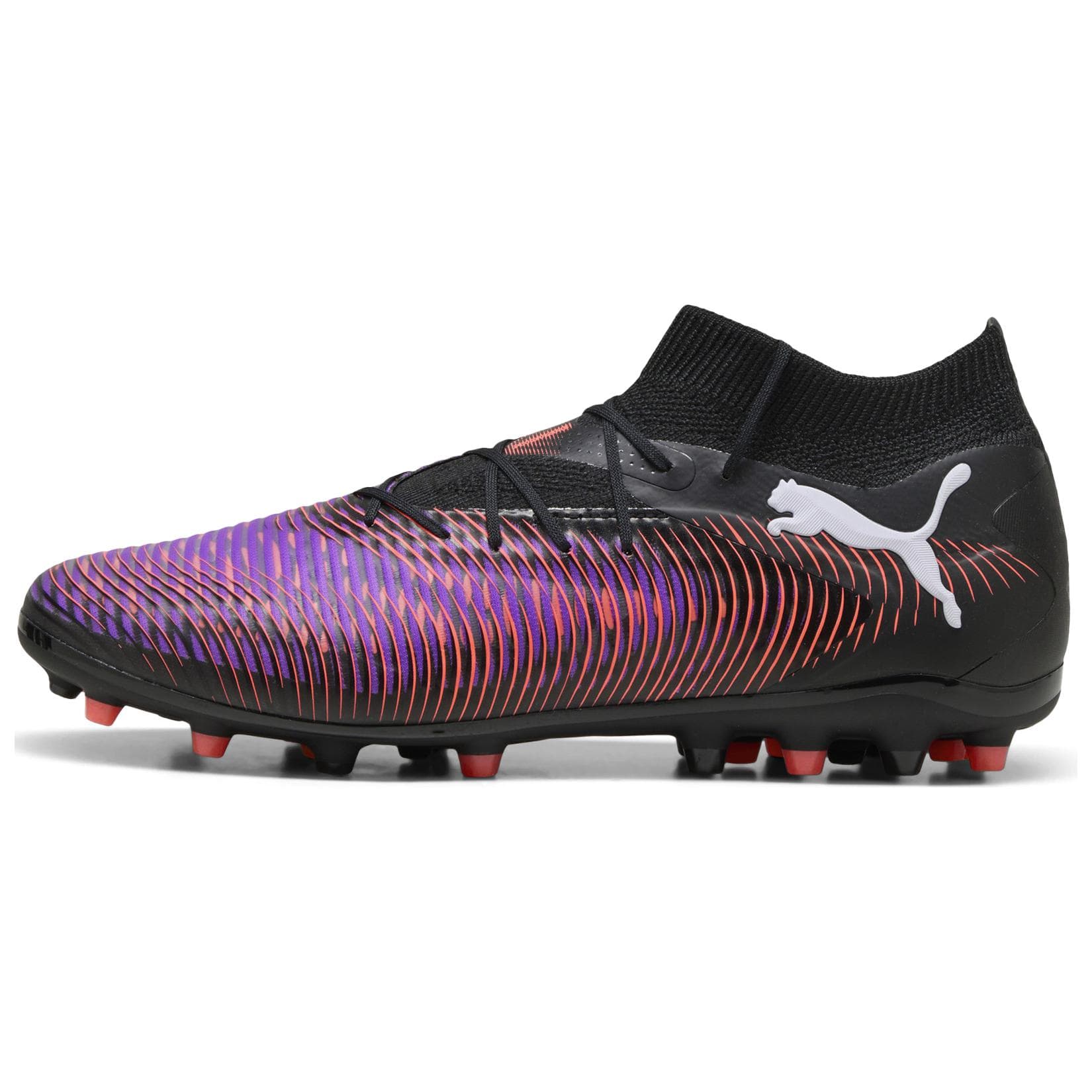 PUMA FUTURE 8 PRO PRO Comfortable Versatile MG (Rubber Short Studs) Wear-Resistant Soccer Cleats Unisex Black White Red