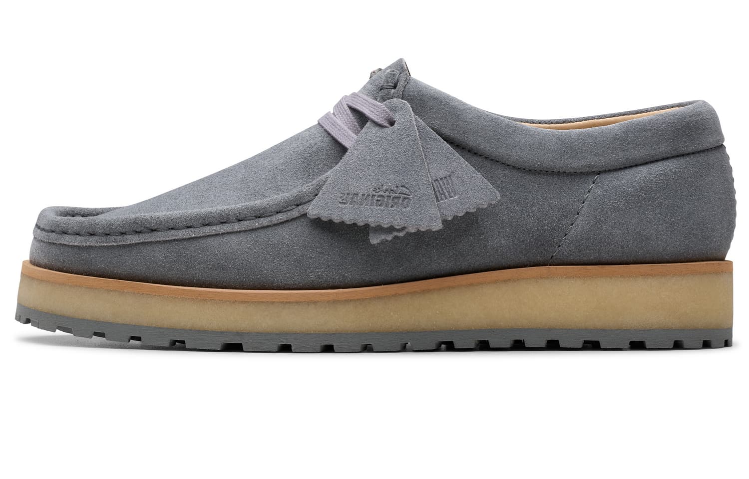 Clarks Cow Split Leather Simple Comfortable Versatile Casual Shoes Men's Gray