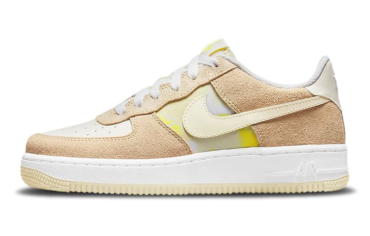 Nike Air Force 1 Lemon Drop Abrasion Resistant Low Top Kids' Skateboarding Shoes Lemon Candy