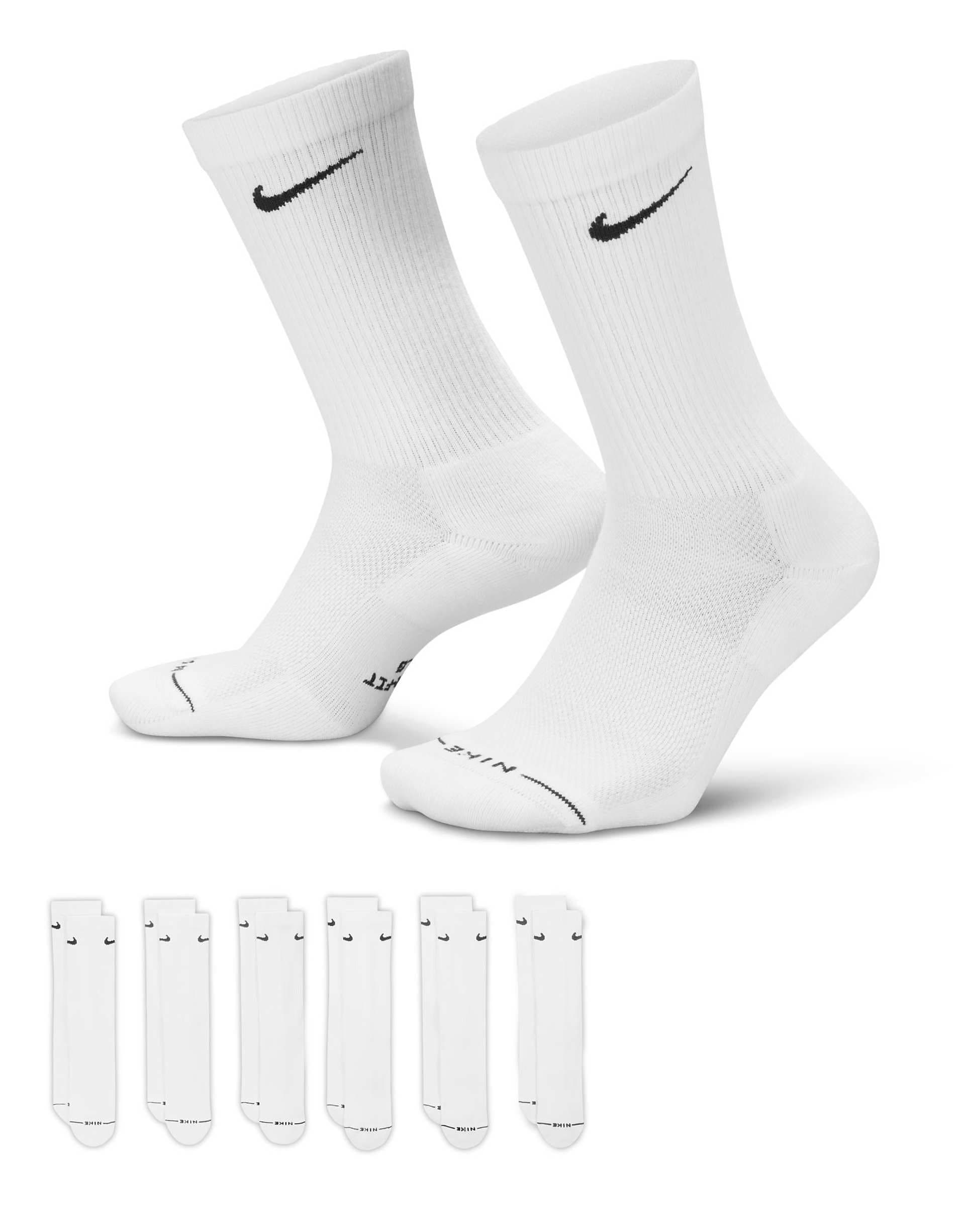 Nike Everyday Plus 6-pack crew socks in white