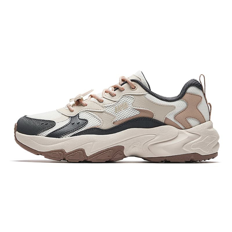 Anta Star Sea 2.0 Trendy Fashion Casual Versatile Platform Height-Increasing Soft Sole Comfort Shock Absorption Wear-Resistant Lightweight Low-Top Dad Shoes Men's White Brown Grey