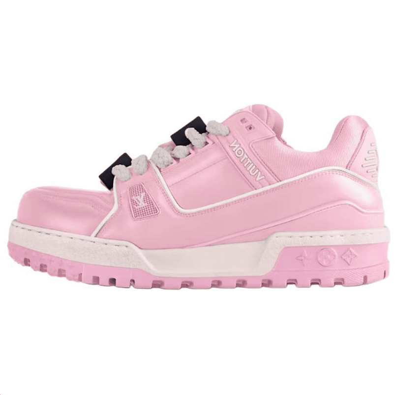 LOUIS VUITTON Trainer Maxi LOVE Component Logo Low Top Skateboard Shoes Men's Pink Valentine's Day Limited Edition