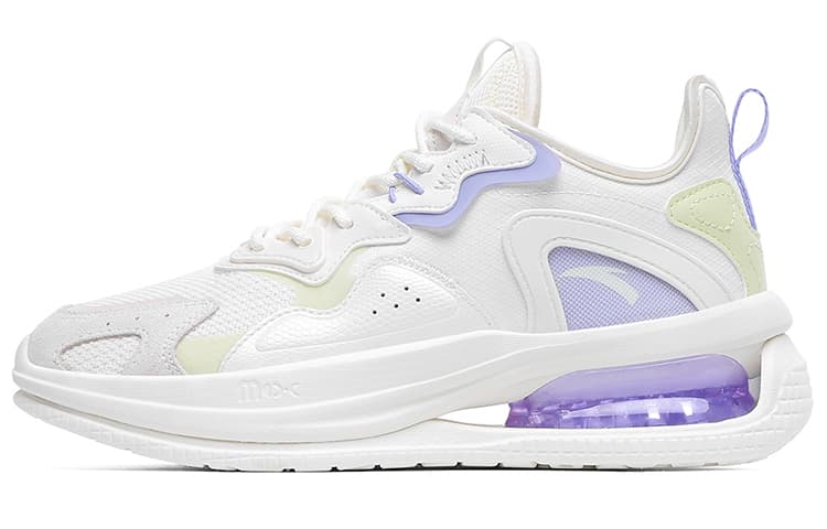 Anta Cushioning Anti-Slip And Wear-Resistant Low-Top Sports Casual Shoes Unisex White Purple