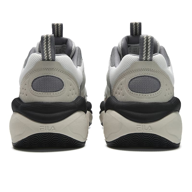 FILA PEASE Pea Shoes Fashion Unique Trendy Retro Modern Athletic Versatile Comfortable Wear-Resistant Lightweight Low-Top Casual Shoes Men's White Agate Gray