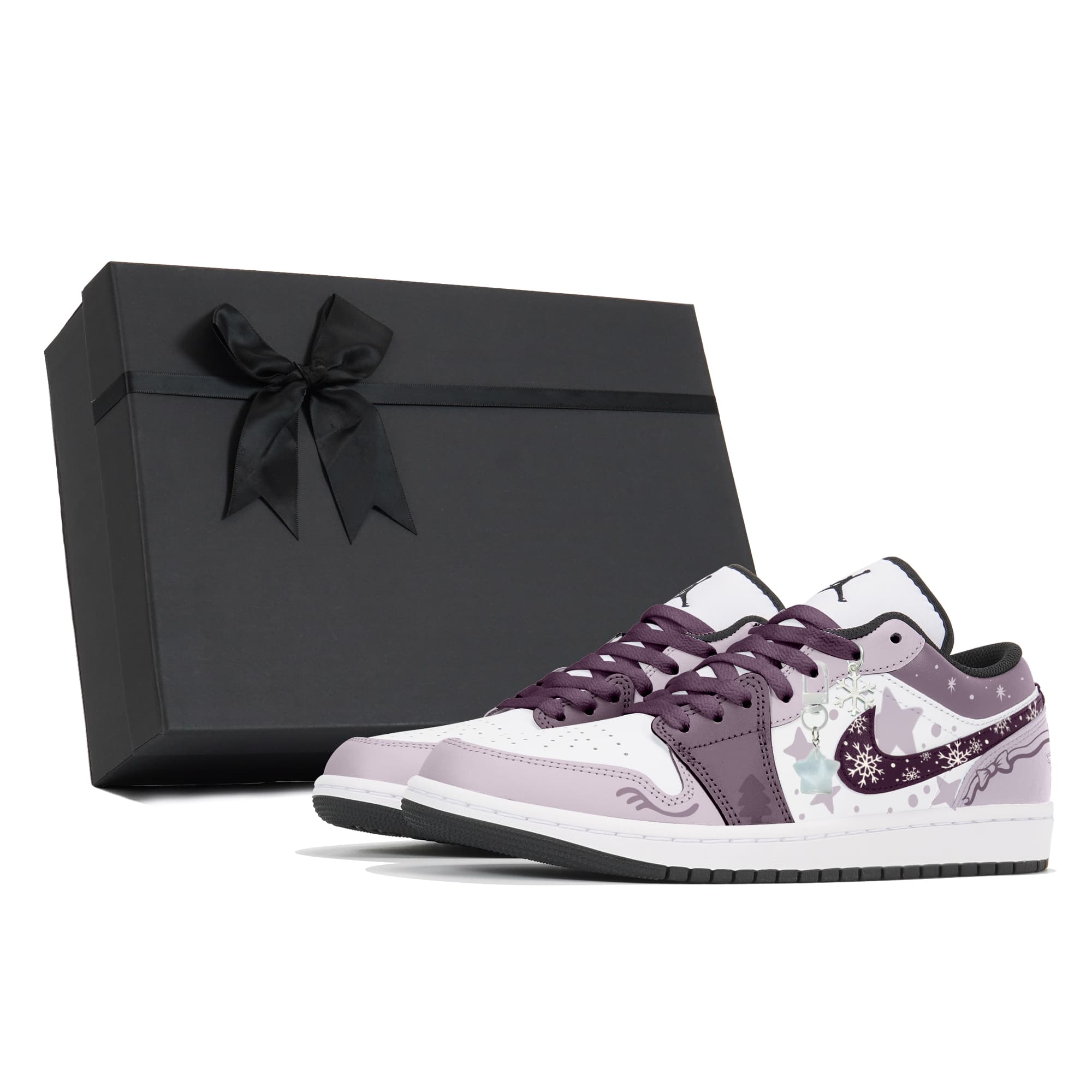 Jordan Air Jordan 1 Wear resistant And Lightweight Low Top Vintage Basketball Shoes Men's Purple