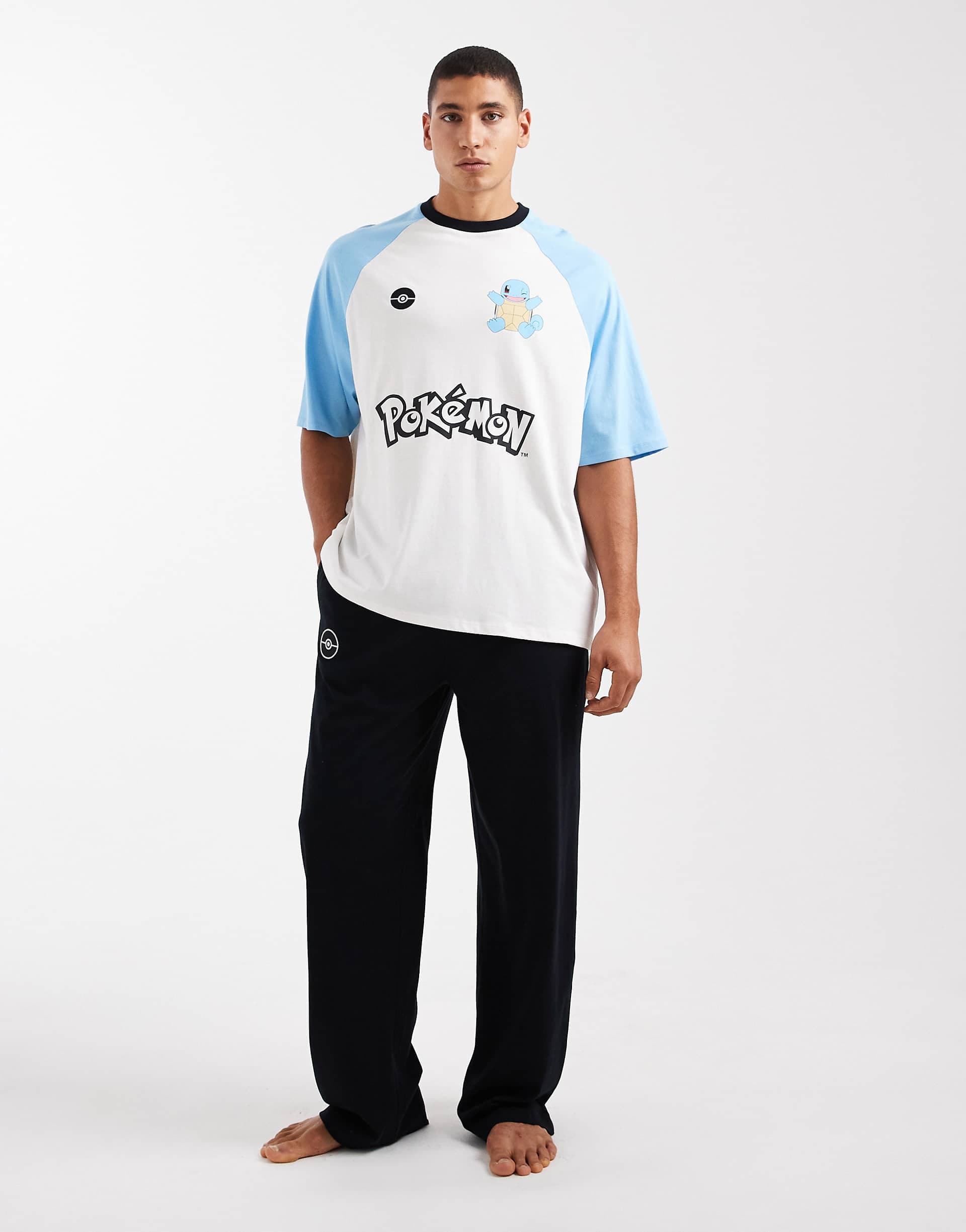 ASOS DESIGN pajama set with Pokémon Squirtle graphic in blue