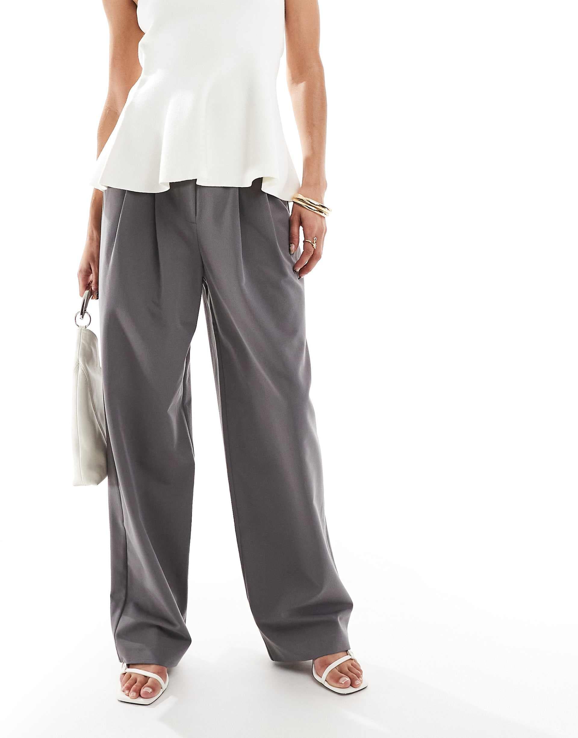 Miss Selfridge tailored wide leg pants in gray