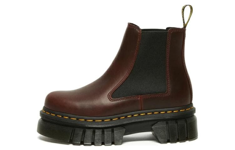 Dr.Martens Audrick Brando Leather Platform Chelsea Boots 'Brown' Women's