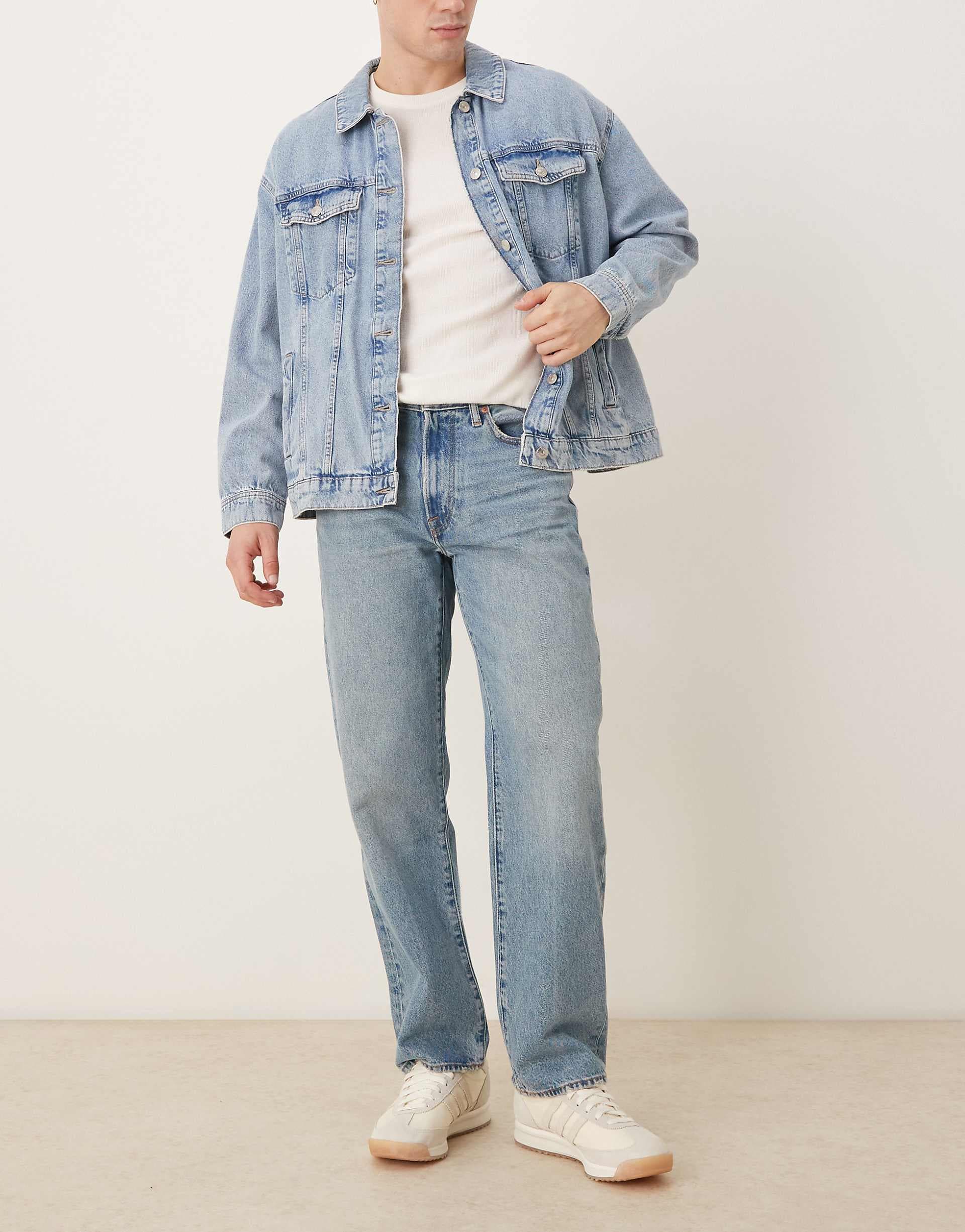 Abercrombie & Fitch straight leg jeans in light blue wash