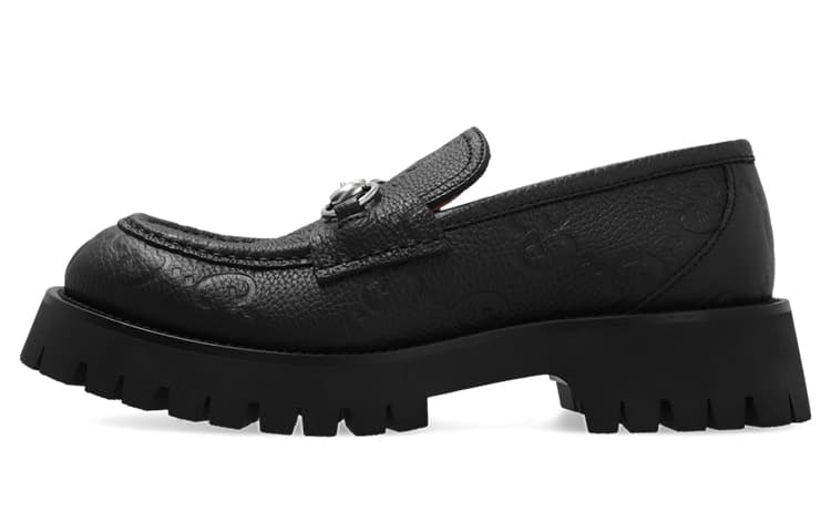 GUCCI GG Logo-debossed Lug Loafers