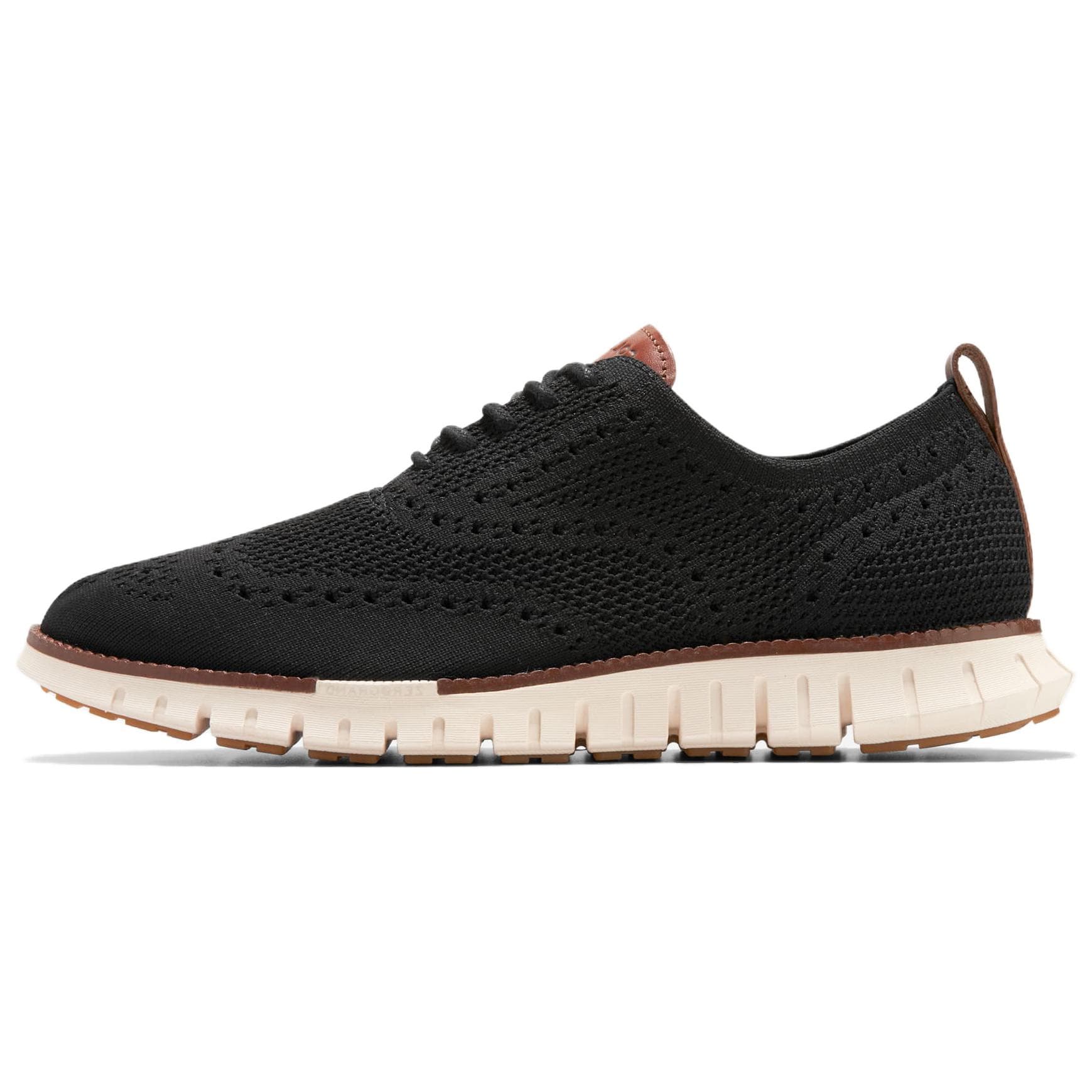 COLE HAAN Cowhide Leather Comfort Round Toe Lace-Up Low-Top Casual Shoes Men's Black