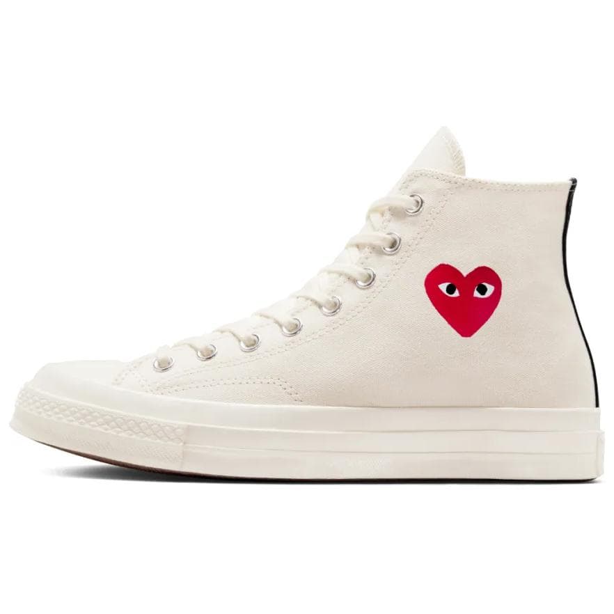 PLAY Comme des Garçons x Converse Chuck 70 Canvas Shoes Unisex White