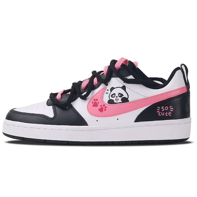 Nike Court Borough Low Ink Sakura Shadow Slip-Resistant Low-Top Skateboard Shoes Women's Black Pink