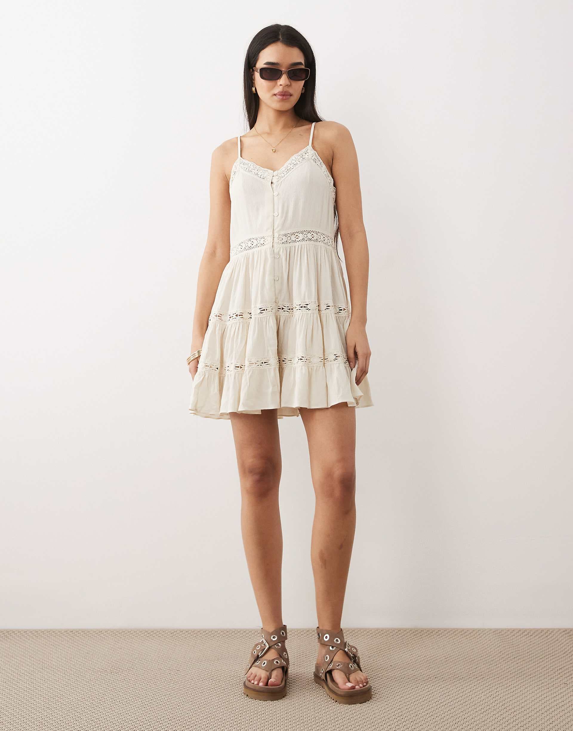 Iisla & Bird button down mini dress in oat