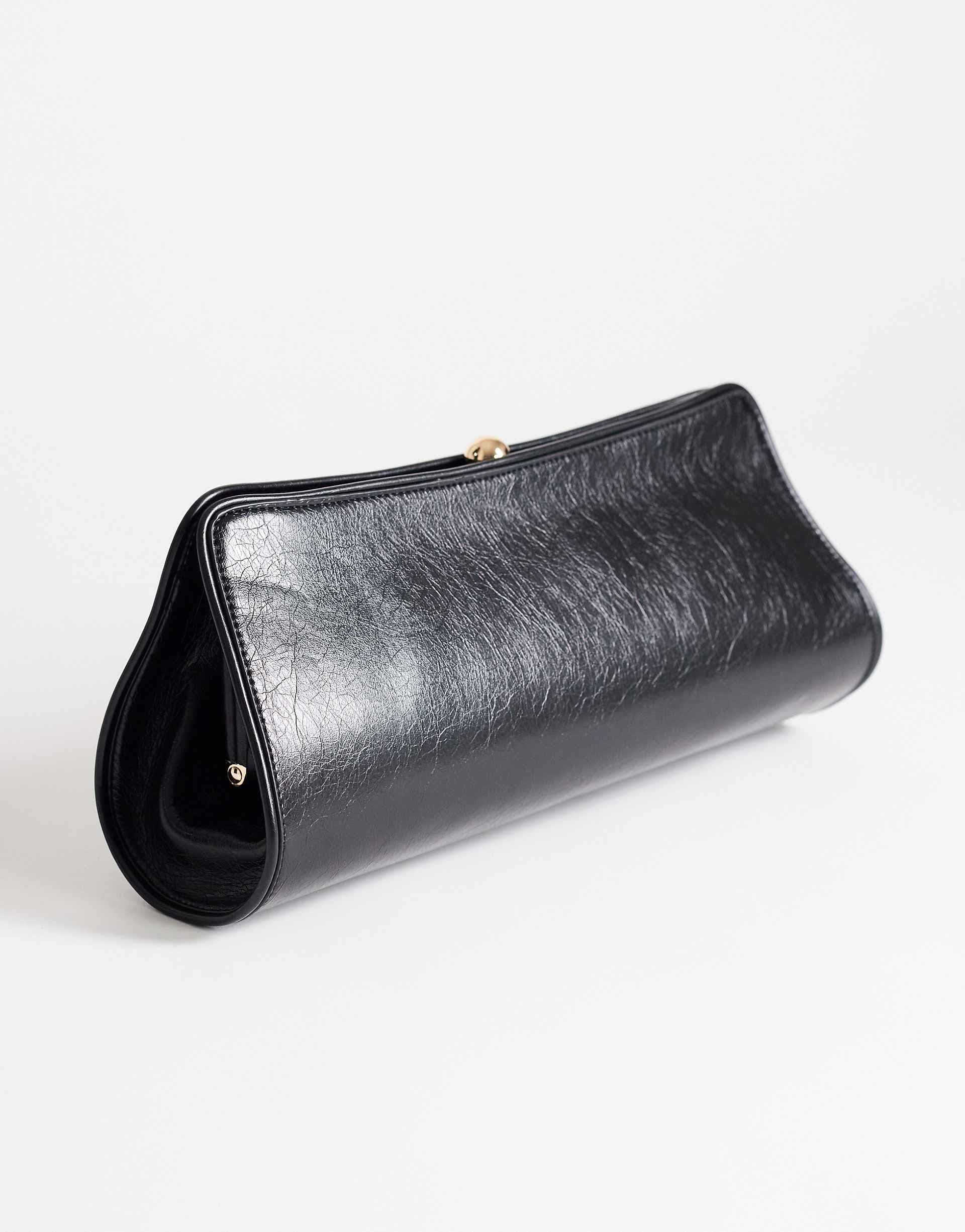 Topshop Alice medium clutch purse in black