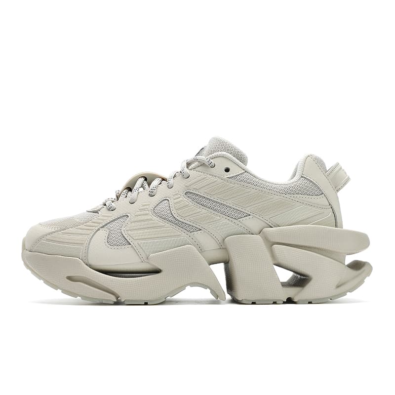 FILA Space Pioneer Series Chunky Versatile Sporty Trendy Fashion Cushioned Wear-Resistant Low-Top Casual Shoes Men's Oatmeal Brown
