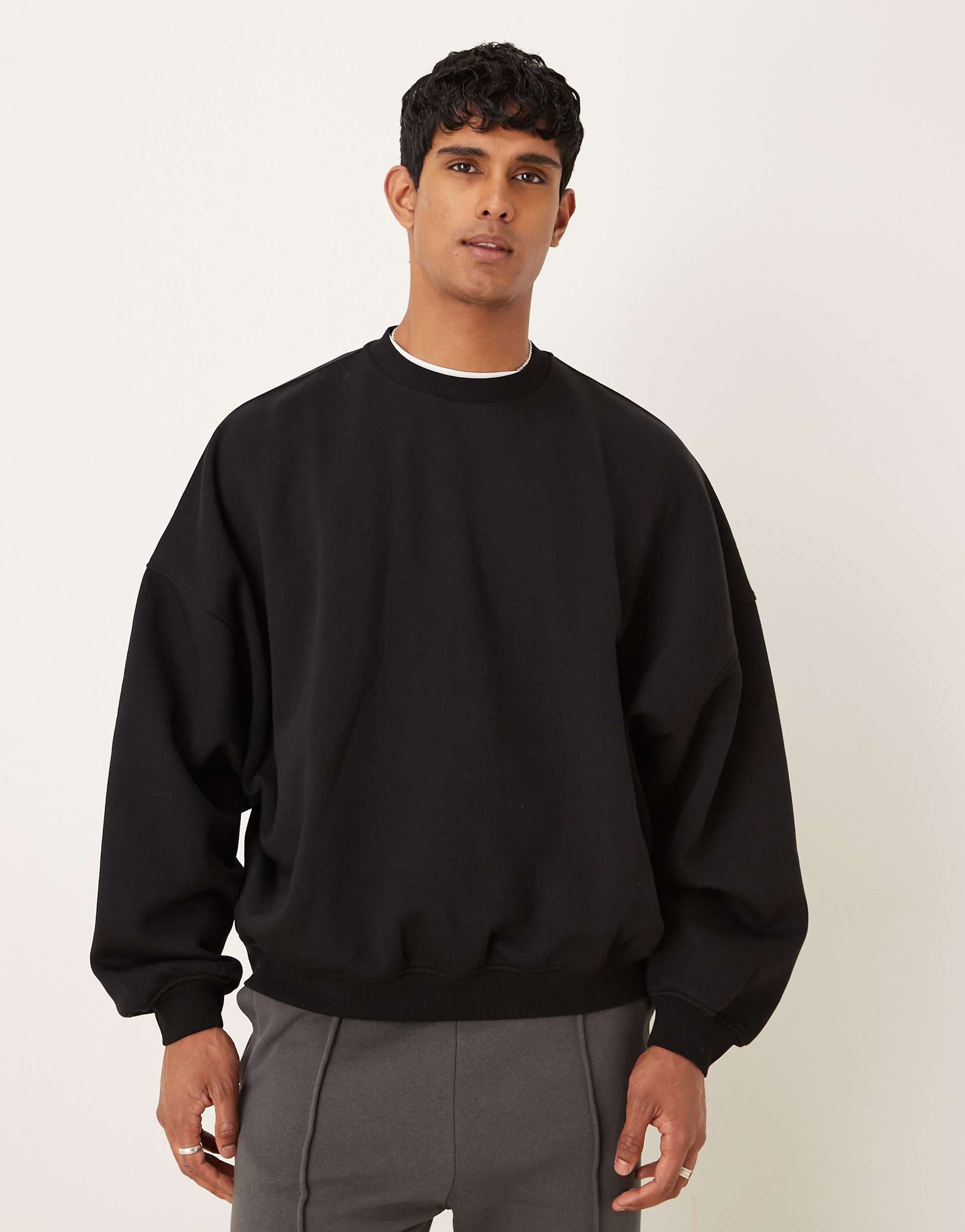 ASOS DESIGN essential extreme oversized sweatshirt in black