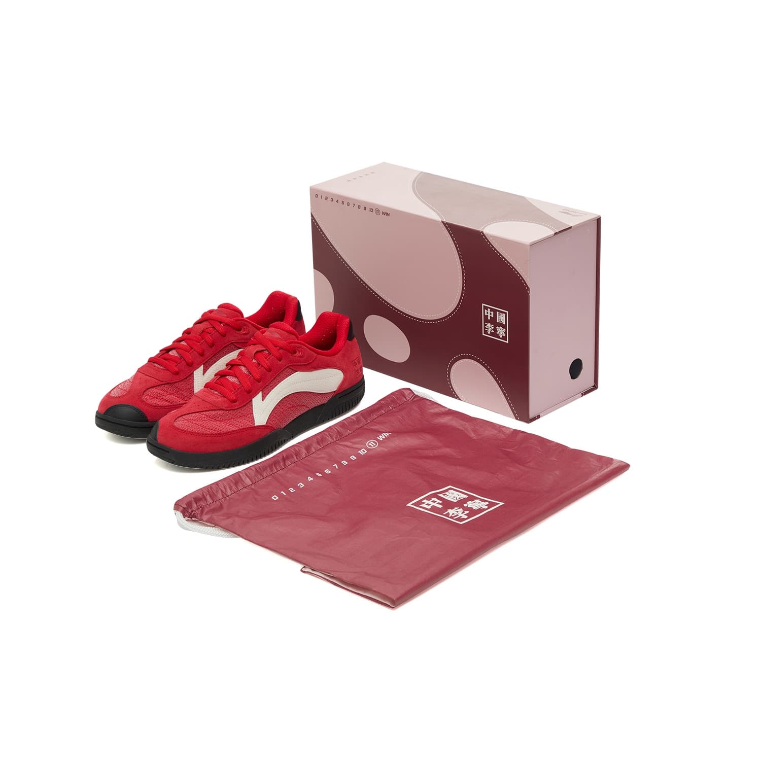 LI-NING Ping Pong Trend Series Gift Box Edition Wear-Resistant Breathable Casual Shoes Unisex Rich Red