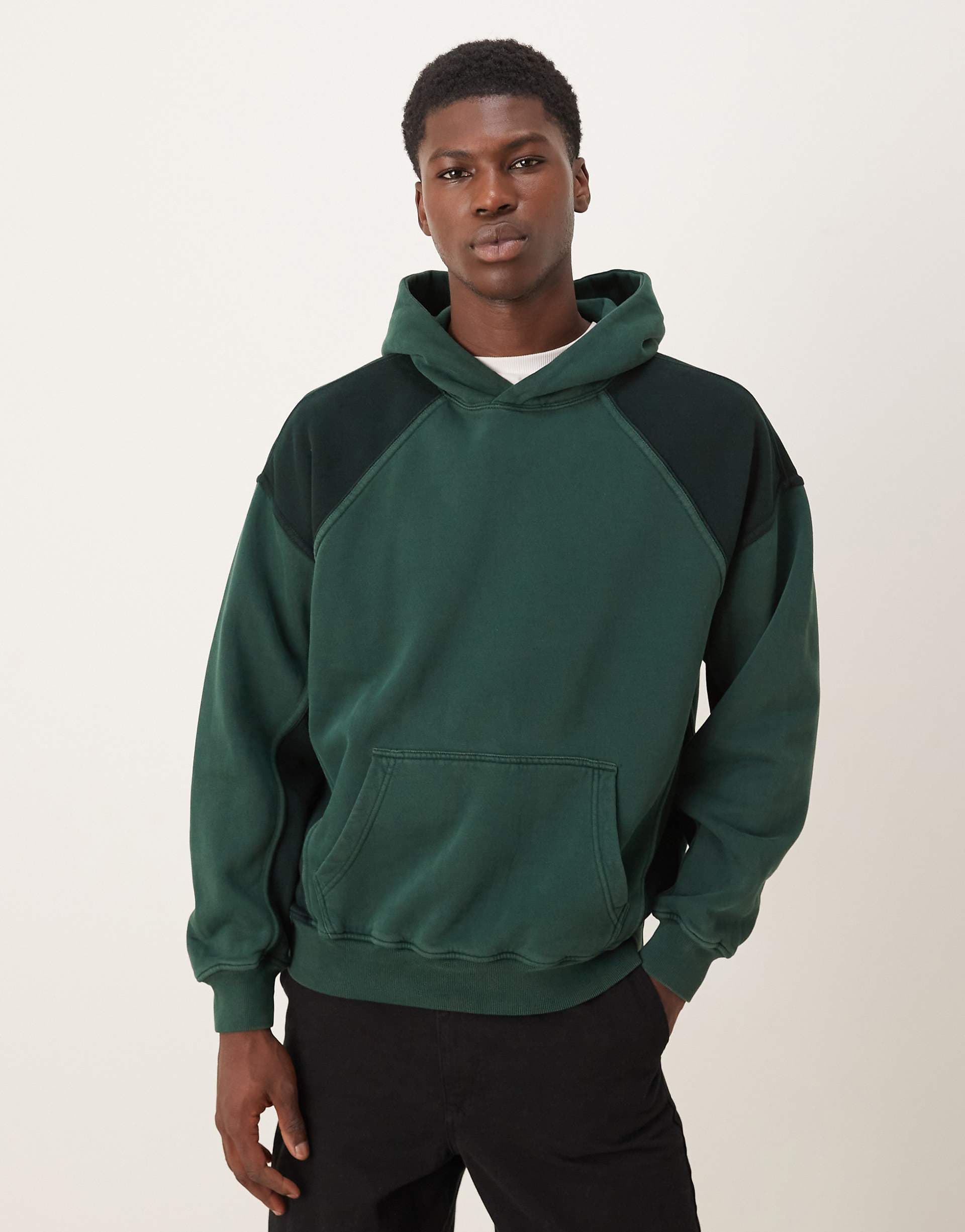 Abercrombie & Fitch essential front pocket hoodie in dark green